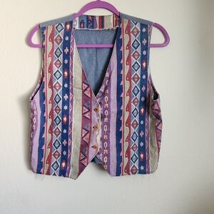 Colorful Geometric Patterned Vest
